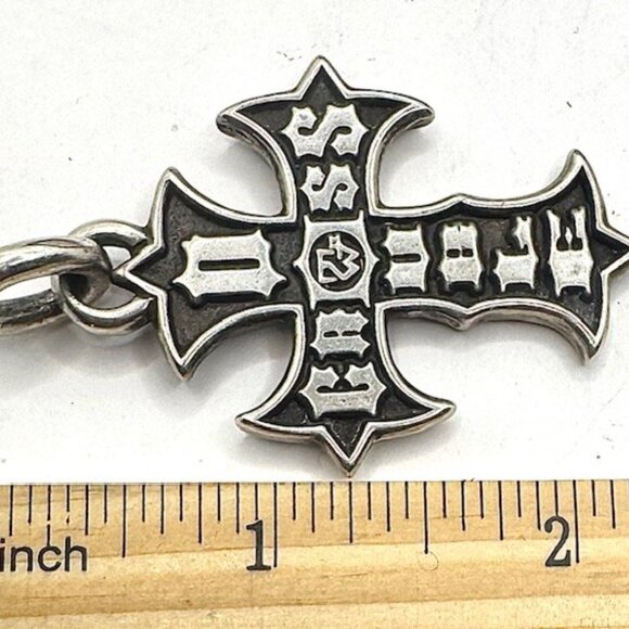 TRAVIS WALKER Double Cross Xmas 2001 Cross Pendant 925 W/Pouch & guarantee card - Picture 11 of 12